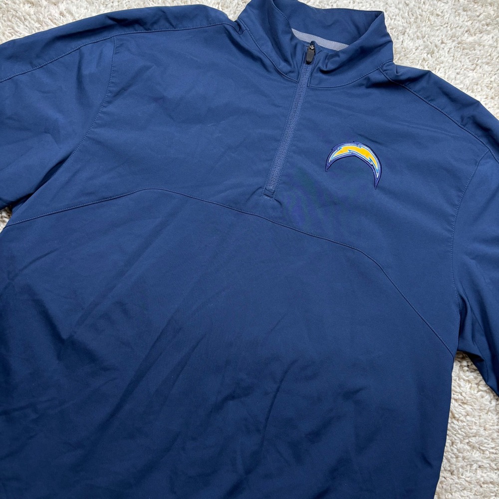 Nike Los Angeles Chargers Quarter Zip Pullover Mens Medium Navy Blue NFL Dri-Fit